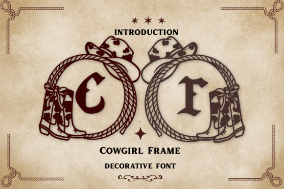 Cowgirl Frame: A Western Decorative Font